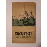 București, harta turistică (Oficiul Național de Turism Carpați, 1957)