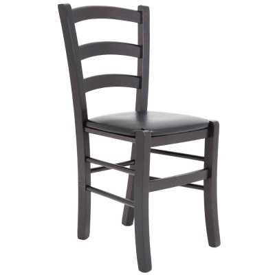 Scaun Paesana - cadru wenge - imitatie piele negru - 21901 foto