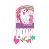 Pinata petrecere cu corzi, model Unicorn Rainbow Colors, Godan