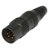 Conector de lipit XLR 4 pini tata, Hicon HI-X4CM-G
