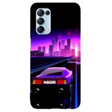 Husa compatibila cu Oppo A31 model Neon Retrowave, Silicon, TPU, Viceversa, Transparent, Carcasa