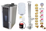 Pachet Termosemineu pe peleti Fornello Camino Rossi 35 kW, pompa Grundfos, vas expansiune, arzator inox, Boiler Fornello Termoelectric 100 l, termosta