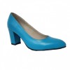 Pantofi eleganti dama, albastri, din piele naturala box, toc 6 cm - NA87A, Ninna Art Shoes