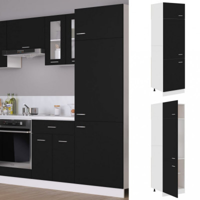 vidaXL Dulap pentru frigider, negru, 60 x 57 x 207 cm, PAL foto