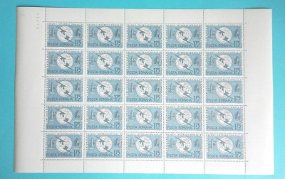 TIMBRE ROMANIA 1965 L.P.607 CENTENARUL U.I.T. COALA 25 VALORI MNH foto