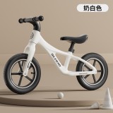 Children&#039;s balance bike without pedals two-in-one sliding scooter - color: milky white 14 inches