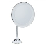 Oglindă Machiaj LED, Ventuză Suport, Mărire x10, Baterii Necesare, 20 cm, Alb