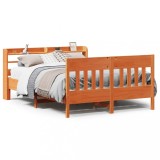 VidaXL Cadru de pat fără saltea, maro ceruit 140x200 cm lemn masiv pin