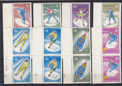 ROMANIA 1983 LP 1091 J. O. DE IARNA SARAJEVO PERECHE SERII MNH foto