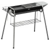 Gratar gradina/camping cu carbuni, portabil, grill dreptunghiular, cu rafturi, structura inox, 96x61x72 cm, ART