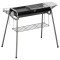 Gratar gradina/camping cu carbuni, portabil, grill dreptunghiular, cu rafturi, structura inox, 96x61x72 cm