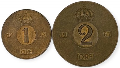 SUEDIA lot / set : 1 + 2 ORE 1967 [2] km 820 + 821 foto