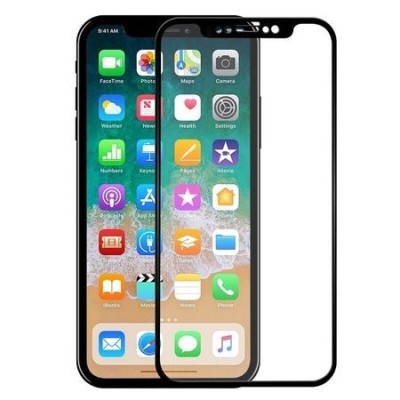 Folie sticla securizata 5D Full Glue pentru iPhone X, Negru foto