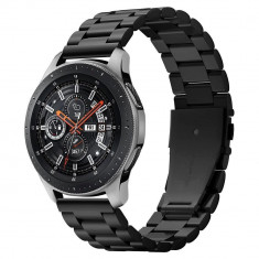 Curea Spigen Modern Fit pentru Samsung Galaxy Watch (46mm) / Gear S3 Classic / Frontier, Otel inoxidabil, Negru foto