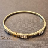 Bratara Ecoul Elegantei , fixa, segmente cu zirconia, placata aur 14K