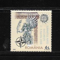 ROMANIA 2008 - SUMMITUL NATO -BUCURESTI, FOLIO ARGINT, MNH - LP 1798