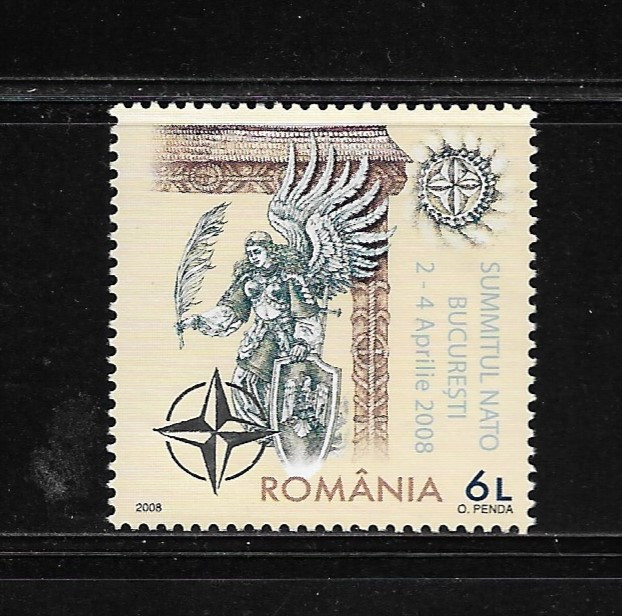 ROMANIA 2008 - SUMMITUL NATO -BUCURESTI, FOLIO ARGINT, MNH - LP 1798