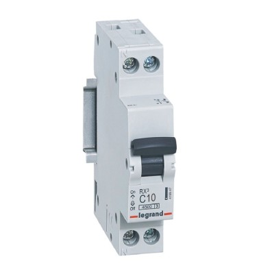 Siguranta automata modulara Legrand RX3 419947, 4.5 kA, 1P+N, 10 A, curba C foto