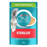 PURINA ONE STERILCATS filete mini cu curcan și fasole &icirc;n suc 85 g