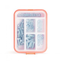 HANDY &ndash; Set de şuruburi metrice, 2 mărimi &ndash; şurub, şaibă, piuliţă &ndash; 90 piese / cutie