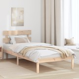 vidaXL Cadru de Pat cu Spătar 90x200 cm Lemn Masiv de Pin