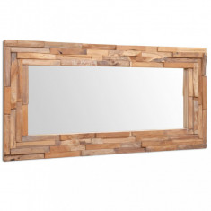 Oglinda decorativa din lemn de tec, 120 x 60 cm, dreptunghiular foto