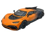 Macheta Mercedes One 1/18 replica metal cu sunet si lumini, usi deschise portocaliu