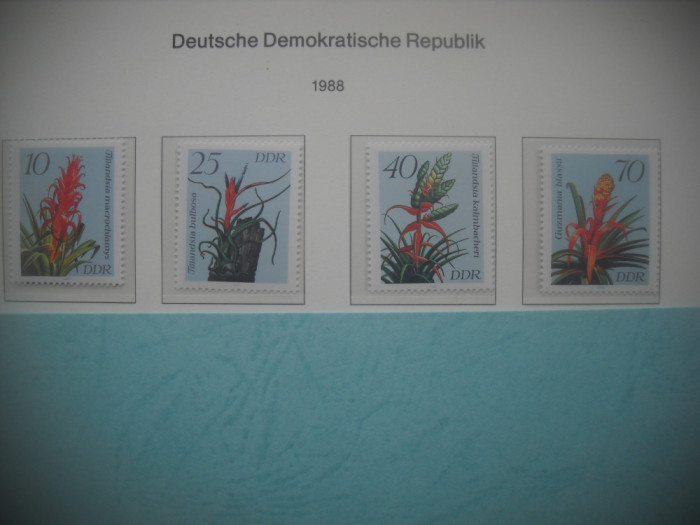 HOPCT TIMBRE MNH 1225 PLANTE ORNAMENTALE CU FLORI -4 VAL-1988-GERMANIA DDR/RDG