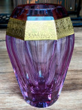Superba vaza vintage MOSER autentica- Diva vase- sticla alexandrite ametist