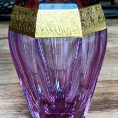 Superba vaza vintage MOSER autentica- Diva vase- sticla alexandrite ametist