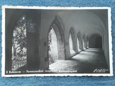 205- Cluj-Napoca -Biserica Franciscanilor/curte,interior/Kolozsvar/Carte postala foto