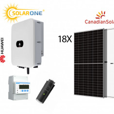 Kit sistem fotovoltaic 8 kW trifazat, invertor Huawei si 18 panouri Canadian Solar 430W HiHero