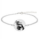 Sole - Bratara personalizata din argint 925 Love you Mom