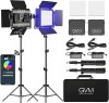 Kit 2 Panouri RGB, GVM 800D, 252 LED, trepiezi 200 cm inclusi, geanta transport si accesorii