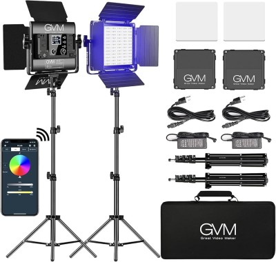 Kit 2 Panouri RGB, GVM 800D, 252 LED, trepiezi 200 cm inclusi, geanta transport si accesorii foto