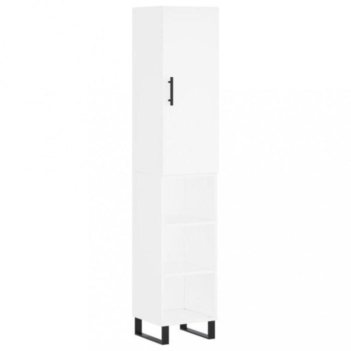 Dulap inalt, alb, 34,5x34x180 cm, lemn prelucrat