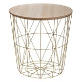 Masuta cafea rotunda Atmosphera Kumi, 40x41 cm, auriu Household NewTrend