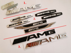 Set 4 Embleme Mercedes AMG la alegere aripi grila portbagaj metal foto