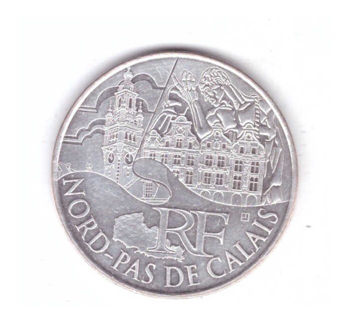 Moneda Franta 10 euro 2011 Nord Pas de Calais, stare foarte buna, curata