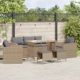 Gossi set canapele de gradina cu perne, 6 piese, bej, poliratan