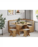 Set coltar Rodos cu masa extensibila si 2 tabureti Cires Balaton