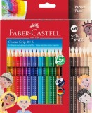 CREIOANE COLORATE 18+6 CULORI + TONURILE PIELII GRIP 2001 FABER-CASTELL, Faber Castell