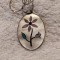argint MEDALION MICROMOZAIC FLORAL in SIDEF vechi UNIC splendid pe Lant argint