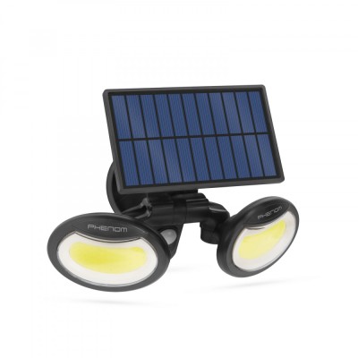 Reflector solar 8W 500lm IP65 cu senzor de miscare si cap rotativ 2 LED-uri COB foto