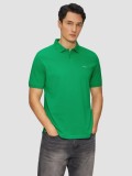 Tricou polo barbati, din bumbac cu croiala Regular Fit, logo, Verde smarald, S