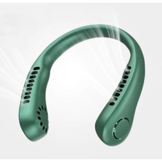 Ventilator Portabil Pentru Gat, Incarcare USB, Afisaj LED, Verde, Durata mare de viata a bateriei, Pentru alergare, relaxare, racire, birou