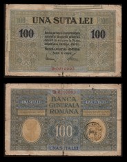 Bancnota Romania 100 lei 1917 BGR foto