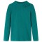 Tricou de copii cu m&acirc;neci lungi, tricot cu nervuri, verde &icirc;nchis, 104