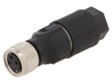 Conector M8 Mamă 3PIN Drept pe Cablu 4A