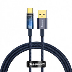 Cablu date/incarcare USB/USB-C Baseus Explorer, 100W, Fast Charging, 1m, Albastru